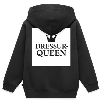 Dressur Queen, Pferdemädchen - Kinder Premium Organic Zip Hoodie - Schwarz - Hinten - AI Model Kid Male (0cm)