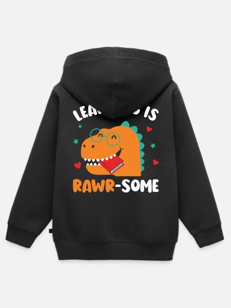 Dinosaurier Kindergarten Grundschulkinder - Kinder Premium Organic Zip Hoodie - Schwarz