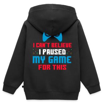 Gamer - Kinder Premium Organic Zip Hoodie - Schwarz - Hinten - AI Model Kid Male (0cm)