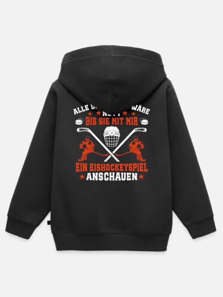 Eishockey eishockeyspieler - Kinder Premium Organic Zip Hoodie - Schwarz