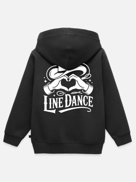 Line Dance Herzhände Cowboy - Kinder Premium Organic Zip Hoodie - Schwarz