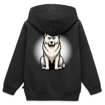 White Shepherd Shepherd Shepherd Dogs - Kids Premium Organic Zip-up Hoodie - black - Back - AI Model Kid Male (0cm)