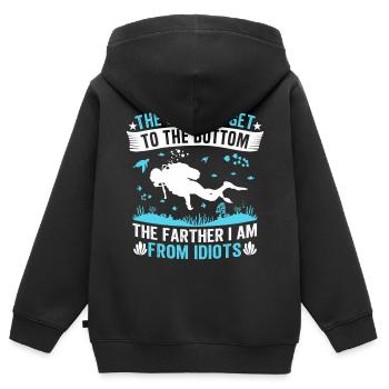 lustiger Tauchtaucher - Kinder Premium Organic Zip Hoodie - Schwarz - Hinten - AI Model Kid Male (0cm)