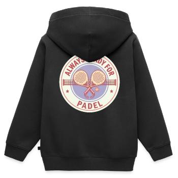 Padel ready for use - Kids Premium Organic Zip-up Hoodie - black - Back - AI Model Kid Male (0cm)