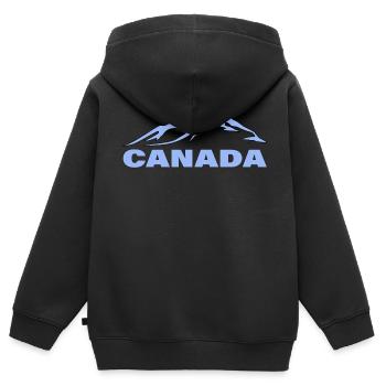 CANADA - Kinder Premium Organic Zip Hoodie - Schwarz - Hinten - AI Model Kid Male (0cm)