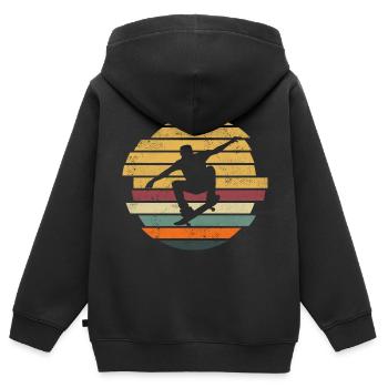 Skateboarding Tricks Skateboard Stunt Skater - Kinder Premium Organic Zip Hoodie - Schwarz - Hinten - AI Model Kid Male (0cm)