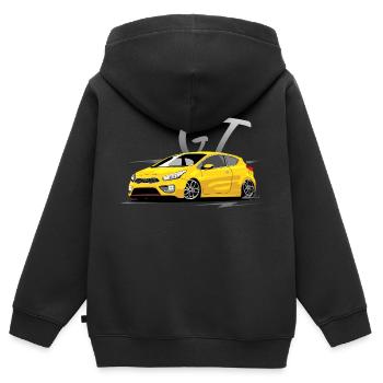 Ceed GT gelb - Kinder Premium Organic Zip Hoodie - Schwarz - Hinten - AI Model Kid Male (0cm)