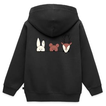 Kuckuck, wer ist da? - Kinder Premium Organic Zip Hoodie - Schwarz - Hinten - AI Model Kid Male (0cm)