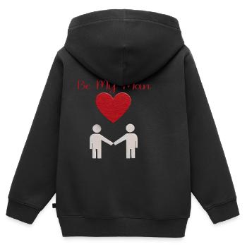 Love Message Silhouette - Kids Premium Organic Zip-up Hoodie - black - Back - AI Model Kid Male (0cm)