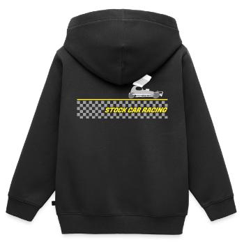 Stock Car Racing on Flag Track - Kids Premium Organic Zip-up Hoodie - black - Back - AI Model Kid Male (0cm)