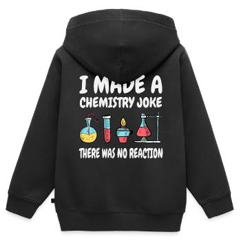 Chemie Scherz, es gab keine Reaktion - Kinder Premium Organic Zip Hoodie - Schwarz - Hinten - AI Model Kid Male (0cm)