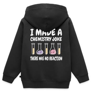 Chemie Scherz, Es gab keine Reaktion - Kinder Premium Organic Zip Hoodie - Schwarz - Hinten - AI Model Kid Male (0cm)