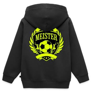 Meister - Kinder Premium Organic Zip Hoodie - Schwarz - Hinten - AI Model Kid Male (0cm)