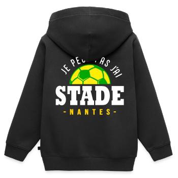 Je peux pas j ai Stade Nantes football - Sweat Premium à capuche zippé enfant bio - noir - Dos - AI Model Kid Male (0cm)