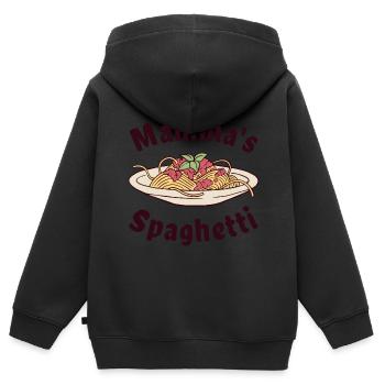 Mamma's Spaghetti - Kinder Premium Organic Zip Hoodie - Schwarz - Hinten - AI Model Kid Male (0cm)