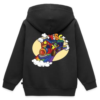 ABC Zug für Kinder zurück zum Schulkindergarten - Kinder Premium Organic Zip Hoodie - Schwarz - Hinten - AI Model Kid Male (0cm)