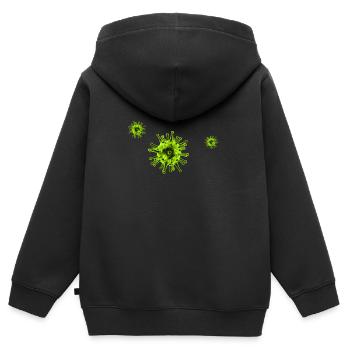 Corona Virus COVID19 - Kinder Premium Organic Zip Hoodie - Schwarz - Hinten - AI Model Kid Male (0cm)