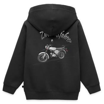 S51 Zweitaktfahrer - Kinder Premium Organic Zip Hoodie - Schwarz - Hinten - AI Model Kid Male (0cm)