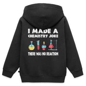 Chemie Scherz, es gab keine Reaktion - Kinder Premium Organic Zip Hoodie - Schwarz - Hinten - AI Model Kid Male (0cm)