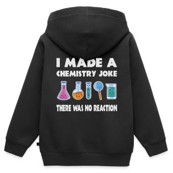 Chemie Scherz, Es gab keine Reaktion - Kinder Premium Organic Zip Hoodie - Schwarz - Hinten - AI Model Kid Male (0cm)