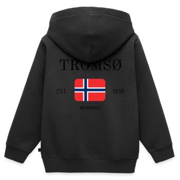 Tromso - Troms - Norwegen - Souvenir - Reise - Kinder Premium Organic Zip Hoodie - Schwarz - Hinten - AI Model Kid Male (0cm)