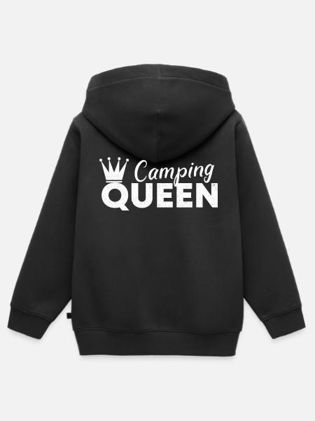 Regina del campeggio - Felpa Premium con cappuccio con zip bambino bio - nero
