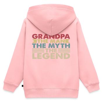 OPA MAN MASS LEGENDE - Kinder Premium Organic Zip Hoodie - Rosa - Hinten - AI Model Kid Female (0cm)