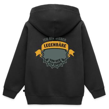 Legendäre personalisierte Geschenke - Kinder Premium Organic Zip Hoodie - Schwarz - Hinten - AI Model Kid Male (0cm)