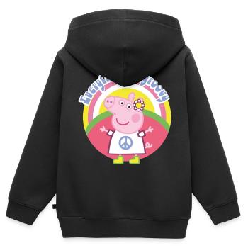 Peppa Pig Good Mood - Kids Premium Organic Zip-up Hoodie - black - Back - AI Model Kid Male (0cm)
