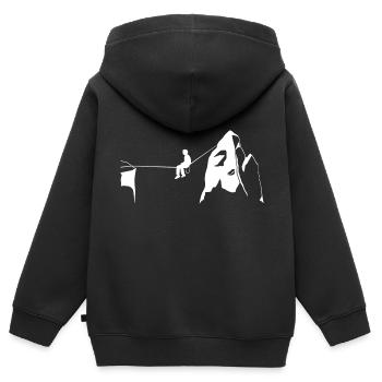 Slackline Slackliner Hochseil Klettern Sport - Kinder Premium Organic Zip Hoodie - Schwarz - Hinten - AI Model Kid Male (0cm)