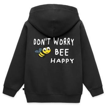 Don't worry be happy - Kids Premium Organic Zip-up Hoodie - black - Back - AI Model Kid Male (0cm)