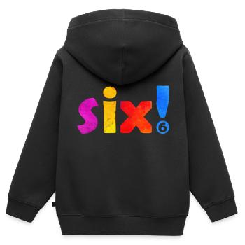 SIX 6 YEARS 6TH BIRTHDAY - Kids Premium Organic Zip-up Hoodie - black - Back - AI Model Kid Male (0cm)