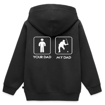 Père - père - père - mon père - Sweat Premium à capuche zippé enfant bio - noir - Dos - AI Model Kid Male (0cm)