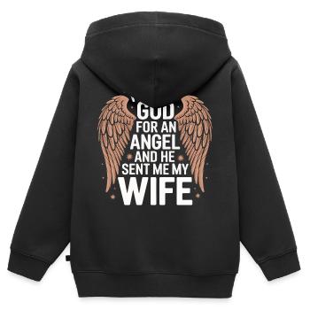 Frau Ehefrau Partnerin Familie Verheiratet - Kinder Premium Organic Zip Hoodie - Schwarz - Hinten - AI Model Kid Male (0cm)