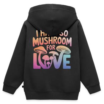 Champignons Champignons Champignon Champignon - Sweat Premium à capuche zippé enfant bio - noir - Dos - AI Model Kid Male (0cm)