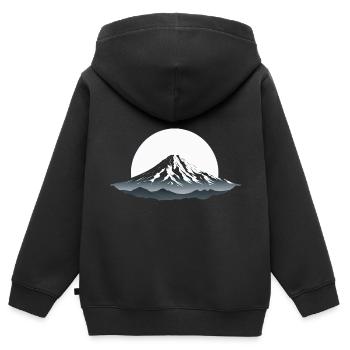 Mountain Majesty - Kids Premium Organic Zip-up Hoodie - black - Back - AI Model Kid Male (0cm)