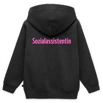Sozialassistentin Sozialassistent Pflege Erziehung - Kinder Premium Organic Zip Hoodie - Schwarz - Hinten - AI Model Kid Male (0cm)