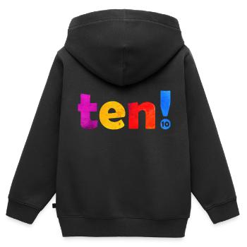 ZEHN 10 JAHRE 10. GEBURTSTAG - Kinder Premium Organic Zip Hoodie - Schwarz - Hinten - AI Model Kid Male (0cm)