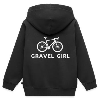 Fahrrad Schotter Mädchen Radfahren - Kinder Premium Organic Zip Hoodie - Schwarz - Hinten - AI Model Kid Male (0cm)