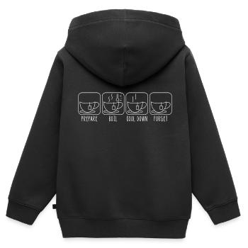 How To Make Tea Anleitung Icons - Kinder Premium Organic Zip Hoodie - Schwarz - Hinten - AI Model Kid Male (0cm)