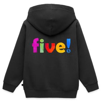 FÜNF 5 JAHRE 5. GEBURTSTAG - Kinder Premium Organic Zip Hoodie - Schwarz - Hinten - AI Model Kid Male (0cm)
