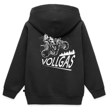 Quad Dirt Vollgas - Kinder Premium Organic Zip Hoodie - Schwarz - Hinten - AI Model Kid Male (0cm)
