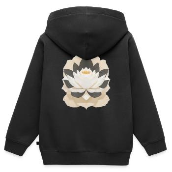 Lotusblume - Kinder Premium Organic Zip Hoodie - Schwarz - Hinten - AI Model Kid Male (0cm)