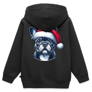 Frenchie présente - Sweat Premium à capuche zippé enfant bio - noir - Dos - AI Model Kid Male (0cm)