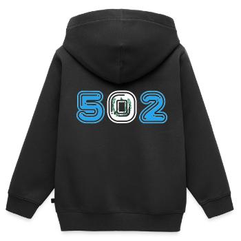 TEAM 502 GUATEMALA - Sweat Premium à capuche zippé enfant bio - noir - Dos - AI Model Kid Male (0cm)
