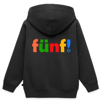 FÜNF 5 JAHRE JUNGE 5. GEBURTSTAG - Kinder Premium Organic Zip Hoodie - Schwarz - Hinten - AI Model Kid Male (0cm)