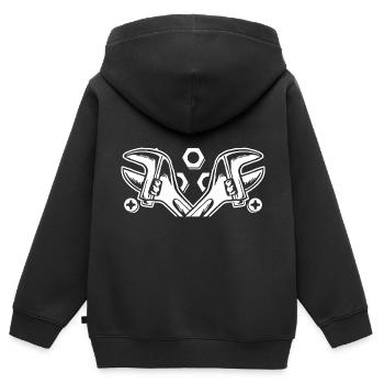 Mechaniker - Kinder Premium Organic Zip Hoodie - Schwarz - Hinten - AI Model Kid Male (0cm)