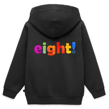 ACHT 8 JAHRE 8. GEBURTSTAG - Kinder Premium Organic Zip Hoodie - Schwarz - Hinten - AI Model Kid Male (0cm)
