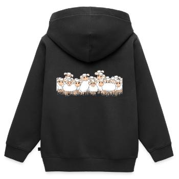 Mouton - Sweat Premium à capuche zippé enfant bio - noir - Dos - AI Model Kid Male (0cm)