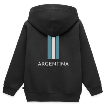Flagge von Argentinien, Argentinischer Stolz - Kinder Premium Organic Zip Hoodie - Schwarz - Hinten - AI Model Kid Male (0cm)
